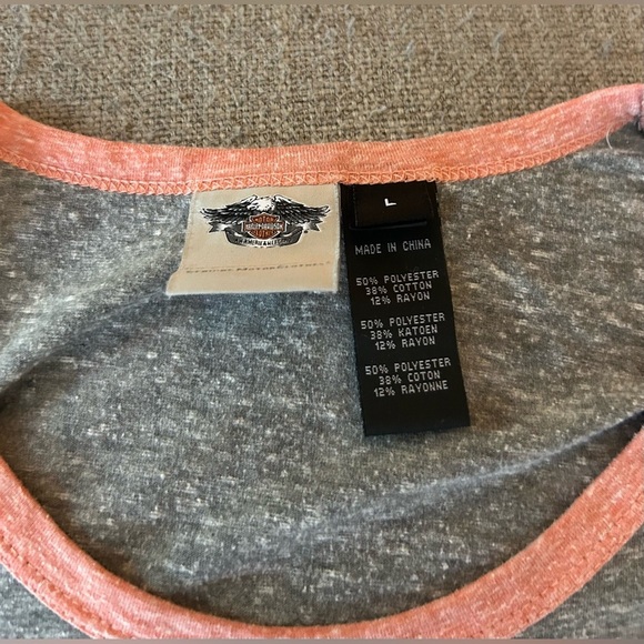 Harley-Davidson Pink and Gray Short Sleeve Tee - Picture 4 of 6